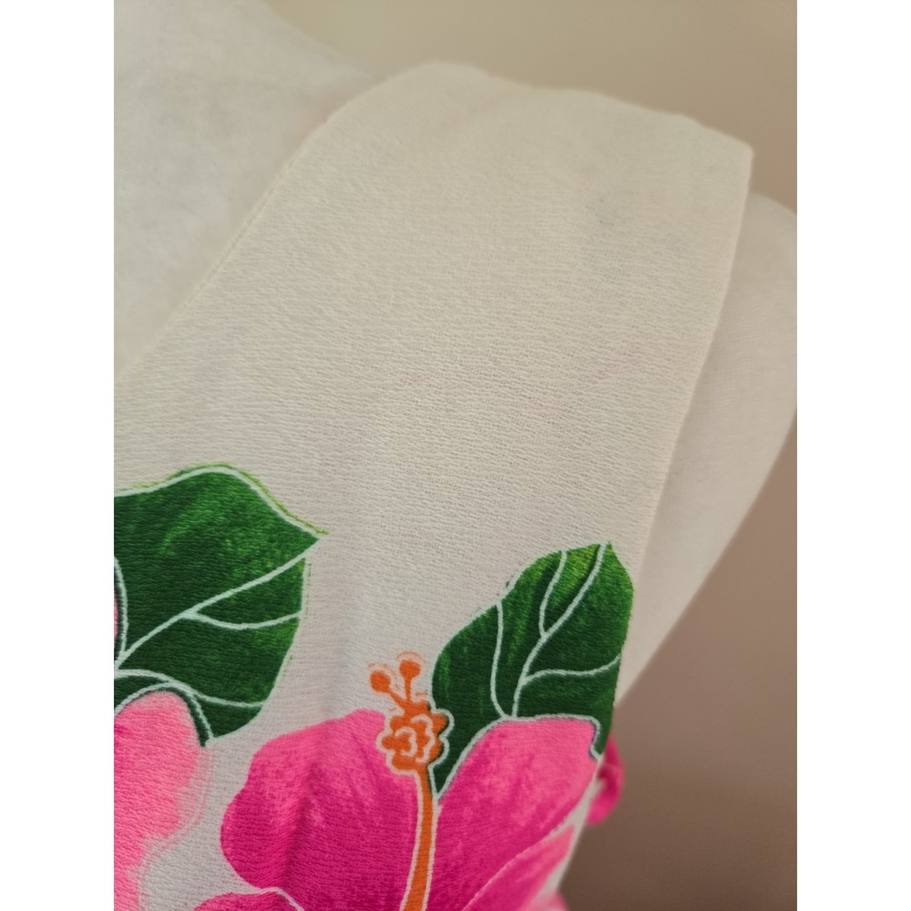 VTG Rare Pomare Hawaiian Sleeveless Cotton Dress Empire Waist Back Pleated 14 - Picture 2 of 16